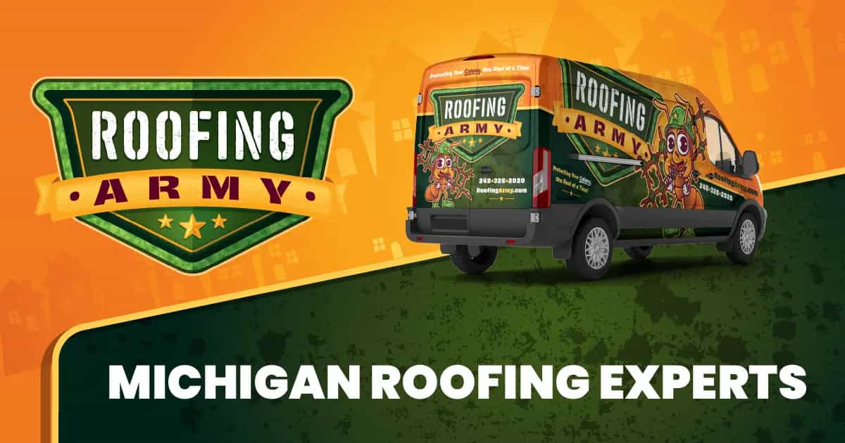 Roofing Army crew installing a new roof in Plymouth, Michigan Roofing Army crew installing a new roof in Plymouth, Michigan